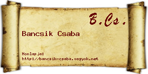 Bancsik Csaba névjegykártya