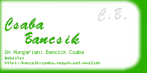 csaba bancsik business card